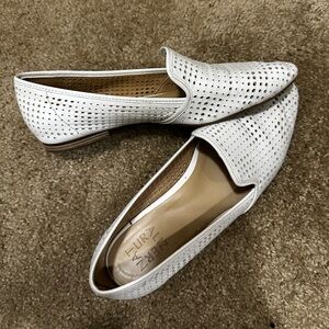 Naturalizer White Perforated Loafers
